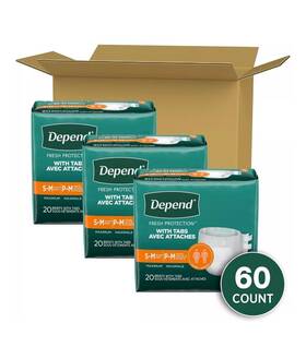 35456-02 Depend Unisex Incontinence Protection With Tabs Underwear S-m Maximum Absorbency