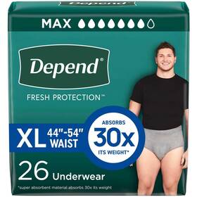 Depend 360004793316 Fresh Protection Mens Incontinence Underwear Adult Diapers Xl 26 Ct