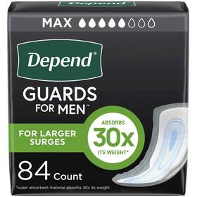 Depend 360005186728 Guards Incontinence Pads For Men Maximum Absorbency 84 Count