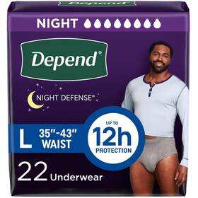 Depend 360005513722 Night Defense Incontinence Underwear For Men Adult Diapers L 22 Count