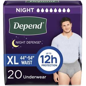 Depend 360005513890 Night Defense Incontinence Underwear For Men Adult Diapers Xl 20 Count