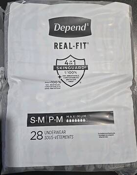 3663806 Depend Real-fit Incontinence Skinguard Adult Underwear For Men S/m Grey 56ct