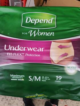 Absorbency-19 Depend 38530 Depends Fit Flex Underwear For Women Size Sm/med Maximum Count 2pk