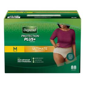 Depend 445003995930 Protection Plus Womens Incontinence Underwear - Medium 88 Count