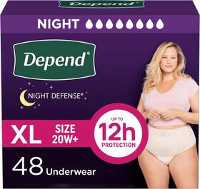 Xl-48 Depend 445039050085 Night Defense Adult Incontinence And Underwear For Women Count