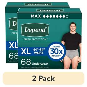 Depend 467429398765 Fresh Protection Incontinence Underwear For Men Adult Diapers 136 Count