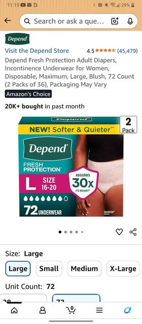 Depend 50026065 Fit-flex Incontinence Fragrance Free Underwear For Women - Maximum