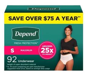 50893 Depend Fit-flex Small Maximum Absorbency Underpads - 92 Count