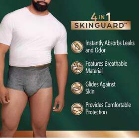 50979 Depend Real Fit Incontinence Underwear Mens 4 Pcs Size L/xl Sample Pack