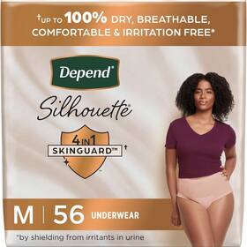 5145702 Depend Silhouette Womens Incontinence Underwear - Medium 56 Ct Pink