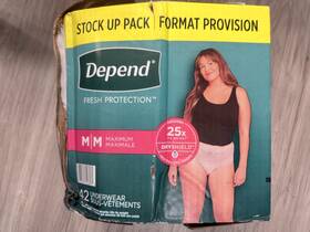 Depend 51656-01 Fresh Protection Women S Incontinence Pants M/m Maximum Beige 42 Pack