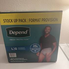 5166201 Depend Men S Large Maximum Protection Underwear 40 Count Stock Up Pack