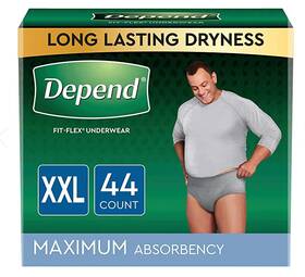 53305-01 Depend Fit-flex Incontinence Underwear For Men Maximum Absorbency Xxl 44 Count
