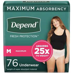 5419701 Depend Fresh Protection Womens Incontinence Underwear Maximum Medium 76ct
