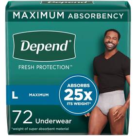 5420301 Depend 72 Ct Fresh Protection Adult Incontinence Underwear For Men Disposable