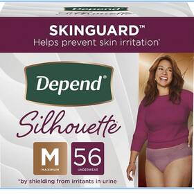 54217-00 Depend Silhouette Adult Incontinence And Postpartum Underwear Medium Berry 56ct
