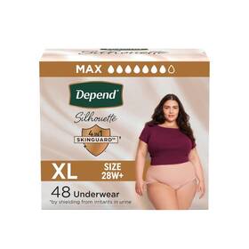 54229-01 Depend Silhouette Adult Bladder Leak Underwear For Women Xl Pink 48 Count