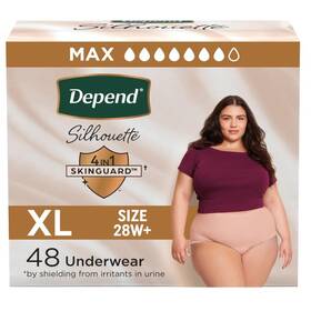 54229 Depend Silhouette Adult Bladder Leak Underwear For Women Xl Pink 48 Count