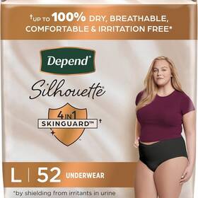 5423001 Depend Silhouette Adult Incontinence And Postpartum Underwear For Women Large 52ct