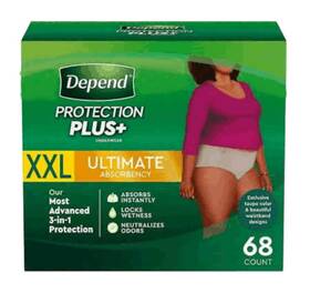 54730 Depend Fresh Protection Plus Ultimate Womens Underwear Xxl 68ct
