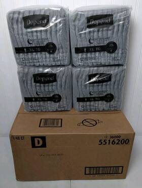 5516200 Depend Night Defense Adult Incontinence Underwear Mens Xl 48 Pack