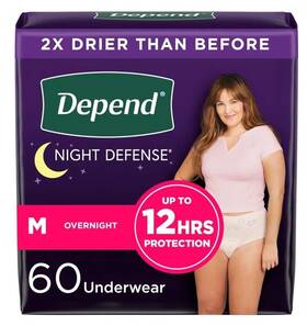 5516400 Depend Night Defense Adult Incontinence And Postpartum Bladder Leak Underwear Med
