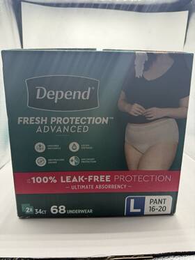 56208-00 Depend Fresh Protection Advanced Large Incontinence Underwear 68 Count