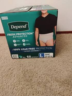 5621800 Depend Fresh Protection Adult Underwear For Men L Pant 35-43 In 68