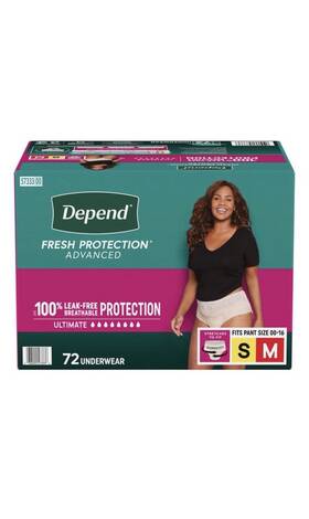 5733300 Depend Fresh Protection Advanced Ultimate Incontinence Pants S/m 72 Disposable