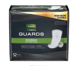 Depend 600413172280 52 Count 1 Package Incontinence Guards / Shields For Men
