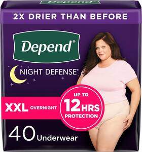 Depend 691045718854 Night Defense Adult Incontinence And Postpartum Bladder Leak Underwear For