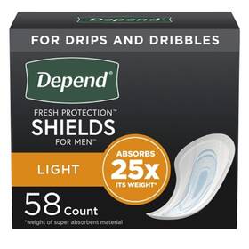 Depend 696850010391 Guards For Men Bladder Control Pad Light Absorbency Absorb-loc One Size Fits