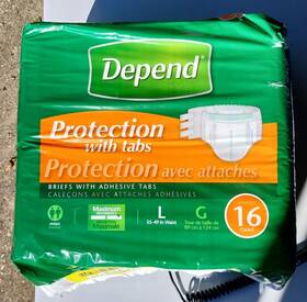 Depend 711181600193 Incontinence Protection With Tabs Large Maximum Absorbency 48 Count New