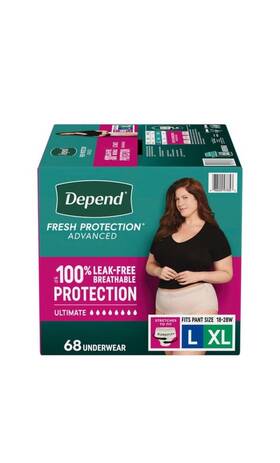 77534 Depend Fresh Protection Advanced Ultimate Incontinence Pants Women L Xl Beige