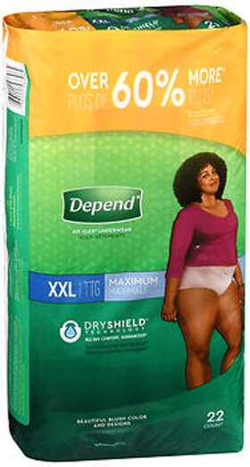 81782572 Depend Fit-flex Adult Incontinence Underwear For Women - Maximum Absorb 22 Ct
