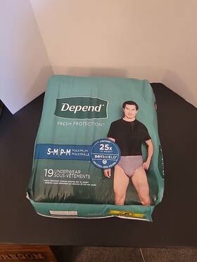 Depend 936090374335 19 Pack S-m/p-m Maximum 25x Dryshield Beige Adult Diapers
