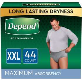 Of22 Depend 972670539640 Fit-flex Adult Incontinence Underwear For Men Xxl Grey 44ct 2 Packs