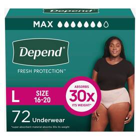 Amaz-t-005a-cc164 Depend Fresh Protection Adult Diapers Large 72 Count