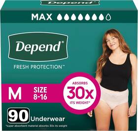 Blush-90 Depend Fresh Protection Underwear For Women Medium Blush- 90 Count