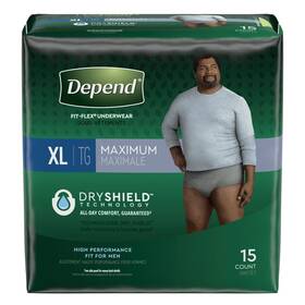 47930 Depend Fit-flex Adult Underwear Pull On X-large Disposable Heavy Absorbency