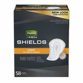 Ki35641 Depend Men Shields Drips And Dribbles Light Absorbency Protection 58ct Case Of 6