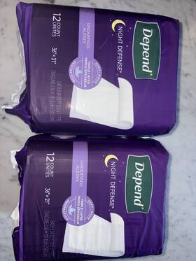 Lepushpdj1310 Depend Night Defense Underpads 36 X21 12 Count Triple Layer