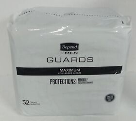 104696300 Depend Men Incontinence Guards Bladder Control Pads Maximum Absorbency 52 Count