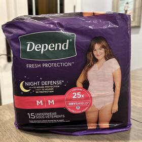 51703 Depend Night Defense Absorbent Underwear Medium Pk/15