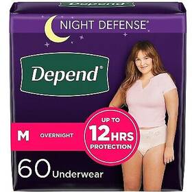 88928701 Depend Night Defense Womens Incontinence Underwear - M 60ct