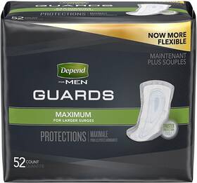 Pt-43 Depend Mens Maximum Absorbency Guards - 52 Each Pack Of 3