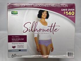 Depends 036000532760 Silhouette Size Small Quantity 60 Purple/ Black
