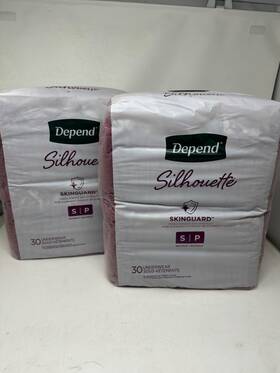Depends 036000542059 Silhouette Skinguard 60 Pack Underwear Max Absorbency Womens Small Nib