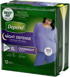 55154 Depends Women Extra Large Overnight - Night Defense Incontinence Underwear For