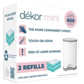 2-10000 Diaper Dekor Mini Pail Refills 2 Count Most Economical Green